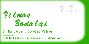 vilmos bodolai business card